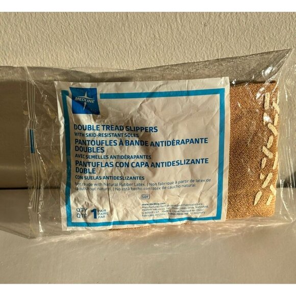 Medline Double Thread Slippers Skid Resistant Soles Anti Slip Socks Indoor - Picture 2 of 3